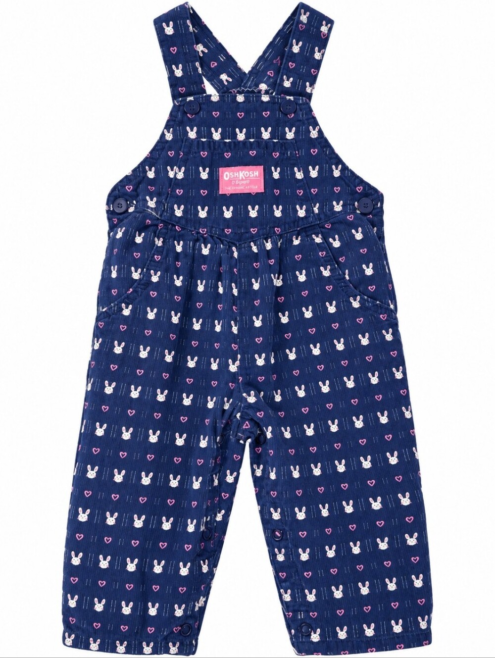 Vintage OshKosh B’gosh Girls Bunny Rabbit Heart Overalls Navy Blue Vestbak 24m